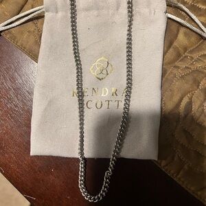 Kendra Scott Vincent Chain Necklace Silver Vintage 20” with 3” ext EUC LIKE NEW